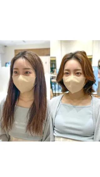 ミディアム カラー 🌈小顔似合わせ SHIHO🌈のヘアスタイル