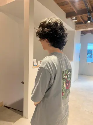 ミディアム パーマ メンズ io濱川 遥のヘアスタイル