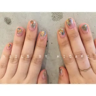 ショート カラー ネイル マツエク・マツパ illum hicariのネイルデザイン