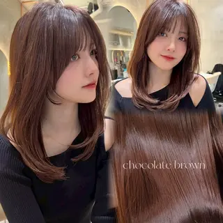 カラー MOKA🫧透明感カ ラー/垢抜けカットのヘアスタイル