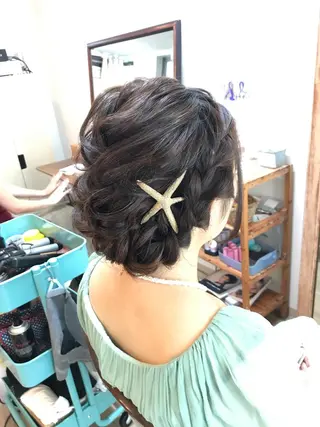 セミロング ヘアアレンジ 早朝✨ヘアセット 着付け/清水玲歌のヘアスタイル