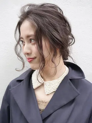 ミディアム カラー ヘアアレンジ 花井 啓好のヘアスタイル