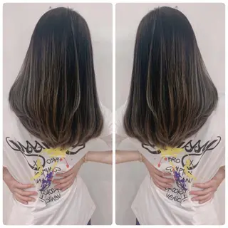 ミディアム カラー 京都大人女性ショート 徒歩1分/秋山のヘアスタイル