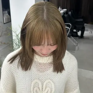 セミロング カラー REAL 心斎橋所属・ブリーチ/ベージュ /natsumiのヘアスタイル