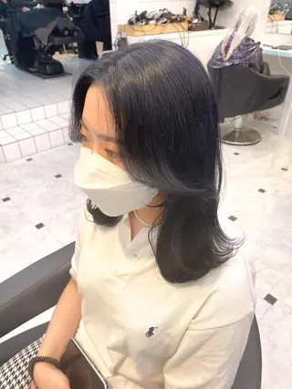 セミロング カラー ヘアアレンジ 💖韓国ヘアの匠 💖TAKUMI💖のヘアスタイル