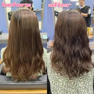 ミディアム パーマ ブリーチ縮毛矯正/ デサキ ショウヘイのヘアスタイル
