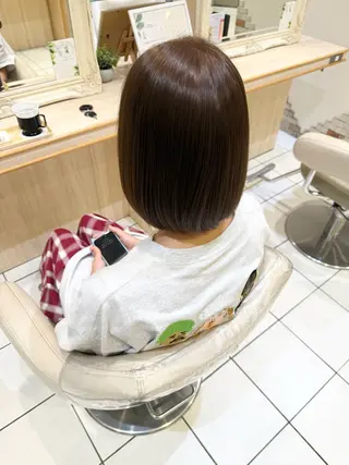 ミディアム カラー 🛜地毛風縮毛矯正/ 暗髪カラー/小林🛜のヘアスタイル