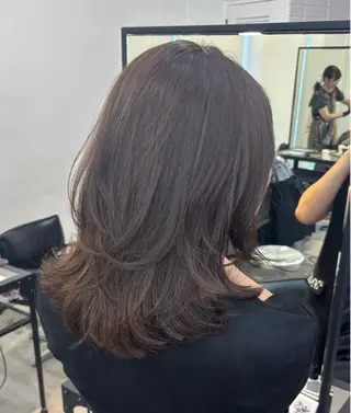 ミディアム ブリーチカラー×艶 🍨mihoのヘアスタイル