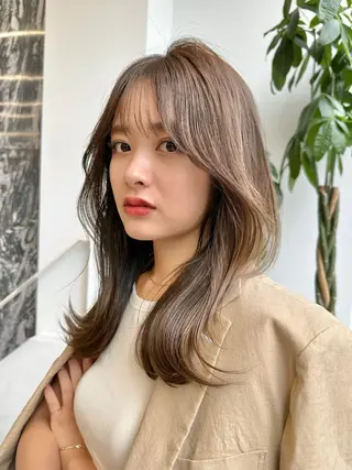 ミディアム カラー 🎀韓国ボブ/ハイト ーン/まりん🎀のヘアスタイル
