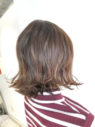 ミディアム カラー ヘアアレンジ レイヤー×ヘッドスパ *保田遥*のヘアスタイル