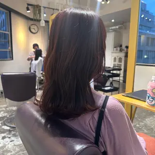セミロング カラー Saki💛心斎橋 レイヤー/艶髪のヘアスタイル