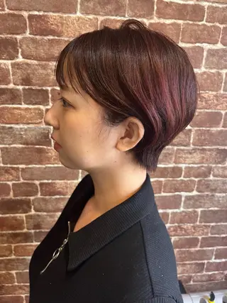 ショート カラー パーマ ヘアアレンジ メンズ キッズ ネイル マツエク・マツパ アイブロウ 久木原 ゆりのヘアスタイル