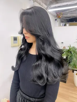 ロング カラー パーマ ヘアアレンジ メンズ キッズ ネイル マツエク・マツパ アイブロウ 韓国風×透明感カラー 髪質改善オタベシンヤのヘアスタイル