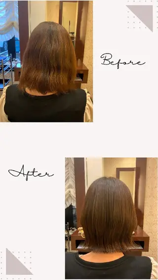 ミディアム カラー 越川 南美のヘアスタイル