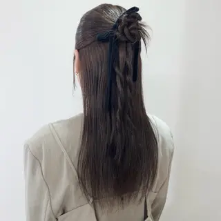 セミロング カラー ヘアアレンジ nonoka オリーブ/レイヤーのヘアスタイル