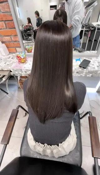 セミロング カラー 赤みゼロカラー 藤並純のヘアスタイル