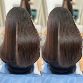 ロング カラー 縮毛矯正×ボブ💎 髪質改善/木下のヘアスタイル