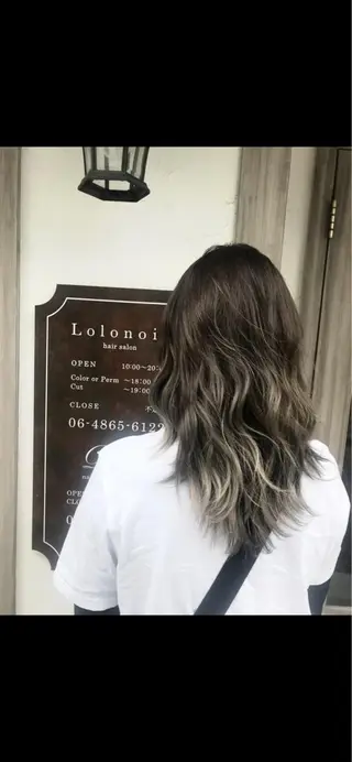 セミロング カラー パーマ ヘアアレンジ 韓国♡ハイライト ♡YURIのヘアスタイル