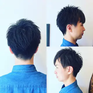 ショート メンズ 川野辺幸雄☆髪質改善 ハイライト☆白髪のヘアスタイル