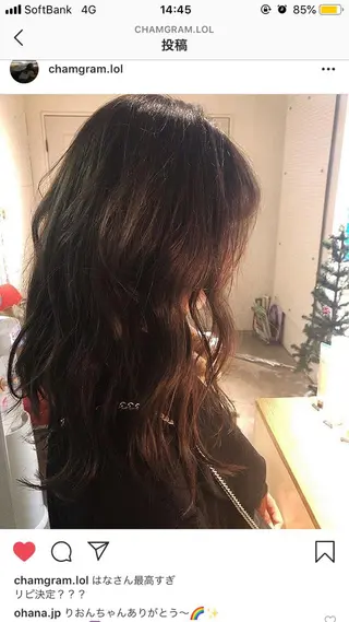 ロング カラー パーマ美容師 hanaのヘアスタイル