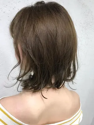 ミディアム カラー パーマ ヘアアレンジ 韓国ヘア✨グレージュ カラーasamiのヘアスタイル