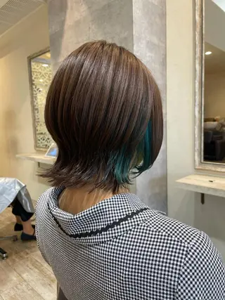 ミディアム カラー 小顔/似合わせカット 杉山莉菜のヘアスタイル