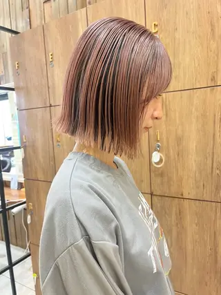 カラー 黒田瀬奈/ボブ まろやかベージュのヘアスタイル