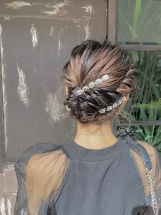ミディアム ヘアアレンジ 川越 輝梨奈のヘアスタイル