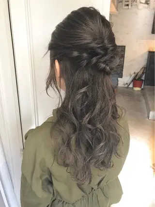 ロング カラー ヘアアレンジ 🤎艶髪×透明感🤎 【𝙔𝙐𝙕𝙐】のヘアスタイル