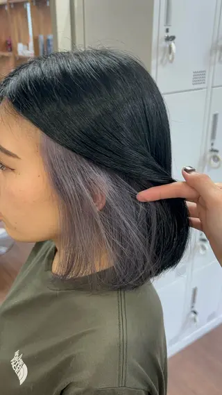 ミディアム カラー 限界オタク美容師 💜Natsuki☁のヘアスタイル