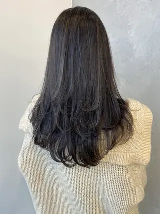 ロング カラー ヘアアレンジ 【艶髪×韓国風】 毛流れ職人 RYOのヘアスタイル