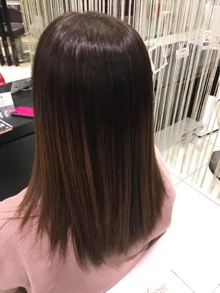 ロング 傷んだ髪をサラサラに 曲がる縮毛矯正◎高岡のヘアスタイル