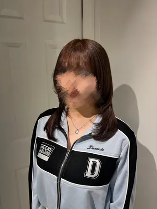 セミロング カラー ななみ.⋆𝜗𝜚 暖色艶カラー/まつパのヘアスタイル