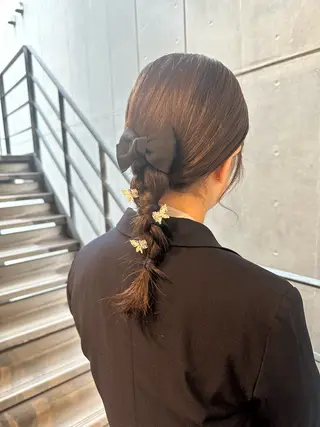 ミディアム カラー パーマ ヘアアレンジ 髪質改善/韓国風 レイヤー/田村祐樹のヘアスタイル