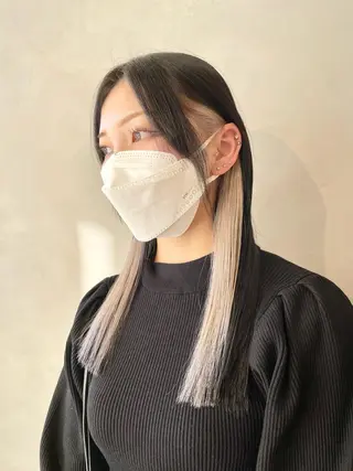 ロング カラー ハイトーン×レイヤー ／遠藤将太のヘアスタイル