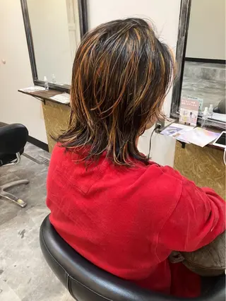 ミディアム メンズ 下まつげパーマモデル Mayuのヘアスタイル