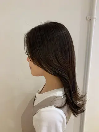 セミロング カラー えんどう みほのヘアスタイル