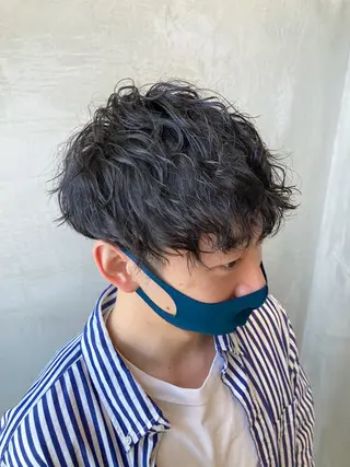 ショート パーマ メンズ 波巻きスパイラルパー マ/シャドウパーマ駿のヘアスタイル