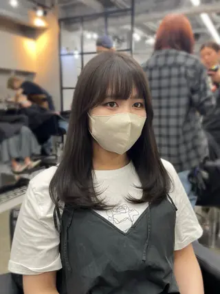 セミロング カラー 新宿/韓国ヘア/ 髪質改善ストレートのヘアスタイル