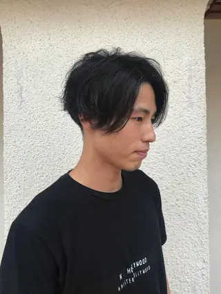ショート カラー パーマ メンズ ニュアンスパーマ/ レイヤー/茶屋町のヘアスタイル