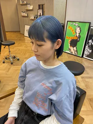 ショート デザインカラー/ボブ ブリーチカラー/ユリのヘアスタイル