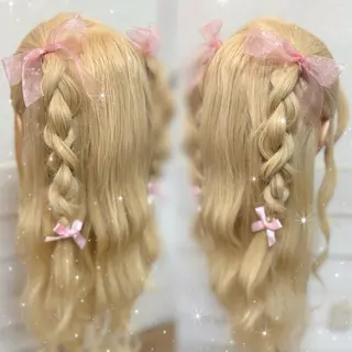 ロング カラー ヘアアレンジ 🐩推し活🐩 FUTABA🍒のヘアスタイル