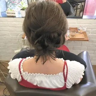 ショート カラー ヘアアレンジ 薬院:今泉/上川美幸 ボブ/顔周りレイヤーのヘアスタイル