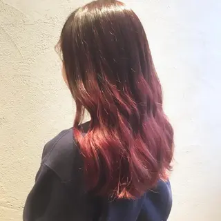 セミロング カラー 門岡 ひかるのヘアスタイル
