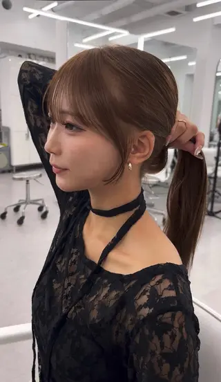 ロング カラー 透明感カラー✨🩵 韓国ヘアkanatoのヘアスタイル
