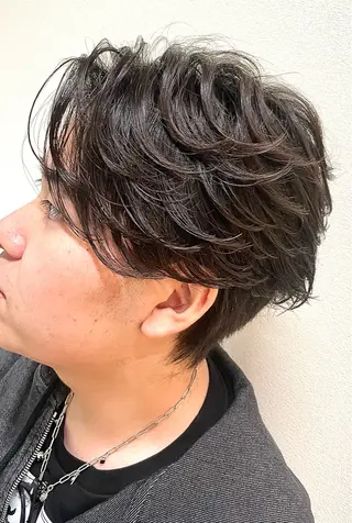 ショート パーマ メンズ 骨格整形カット/ ショート✂️堀夢哉のヘアスタイル