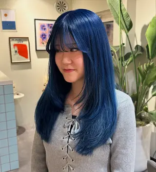 ロング カラー HANAME 原宿美容室のヘアスタイル