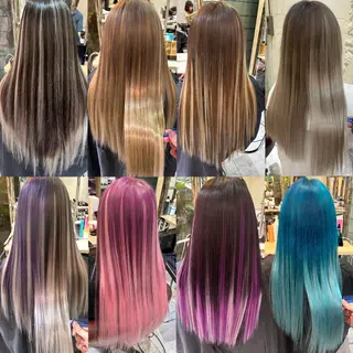 ロング カラー ササ キのヘアスタイル