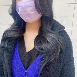 ロング カラー ヘアアレンジ 新宿⌇韓国風ヘア ⌇透明感カラーのヘアスタイル