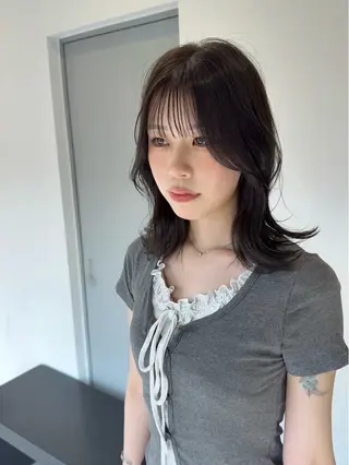 セミロング カラー 韓国ヘア🇰🇷 スズキのヘアスタイル